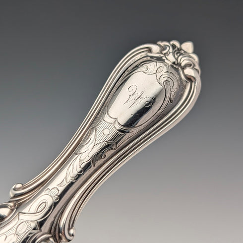 1856年 英国アンティーク 総純銀製 サービングカトラリーペア 計174g Martin Hall